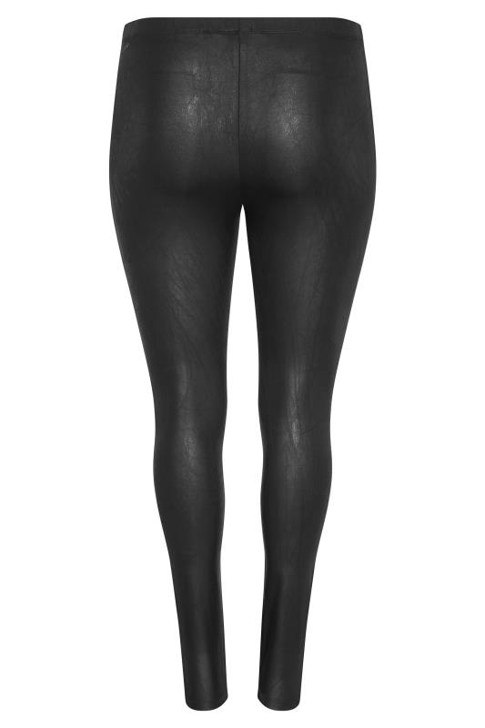 Plus Size Black Leather Look Leggings | Yours Clothing 4