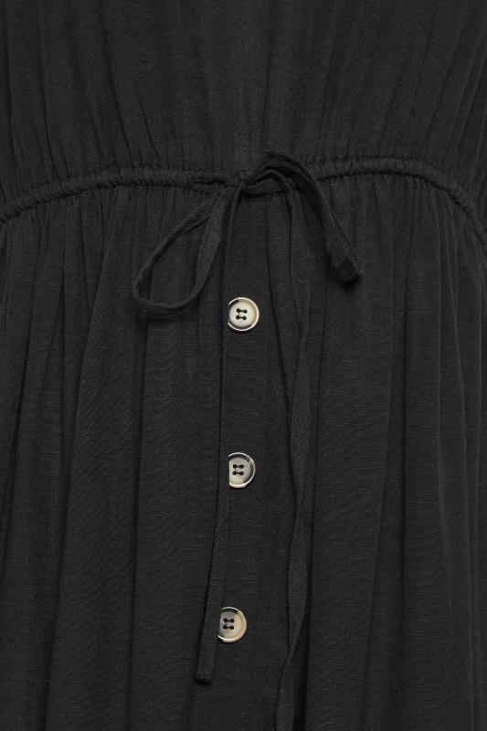 LIMITED COLLECTION Plus Size Black Frill Sleeve Linen Maxi Dress | Yours Clothing 6