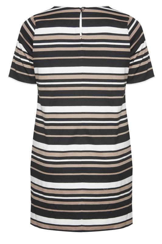 Curve Black Stripe Print Tunic Dress 6