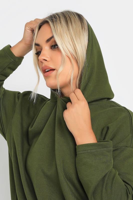 YOURS Plus Size Green Oversized Hoodie | Yours Clothing  4