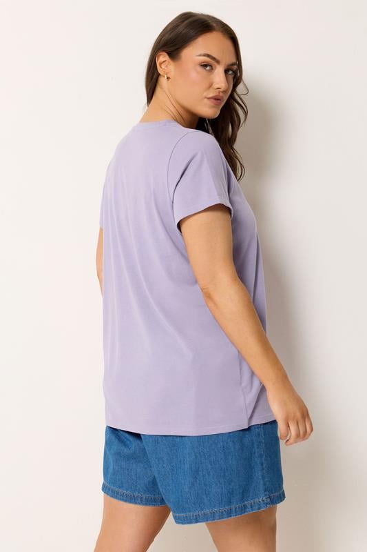 YOURS Plus Size Purple Short Sleeve Core T-Shirt | Yours Clothing 2