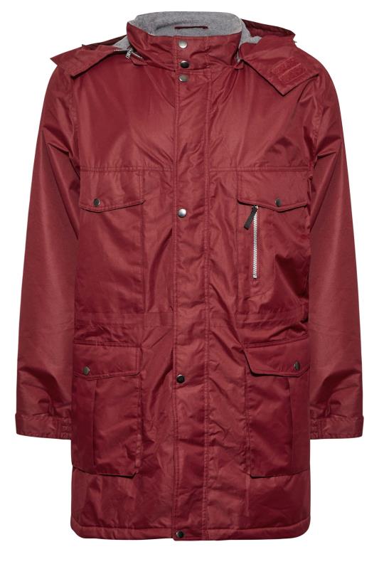 BadRhino Big & Tall Red Fleece Lined Hooded Coat | BadRhino 3