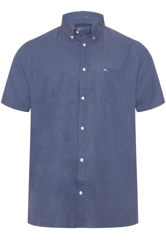 BadRhino Big & Tall Blue Linen Shirt 1