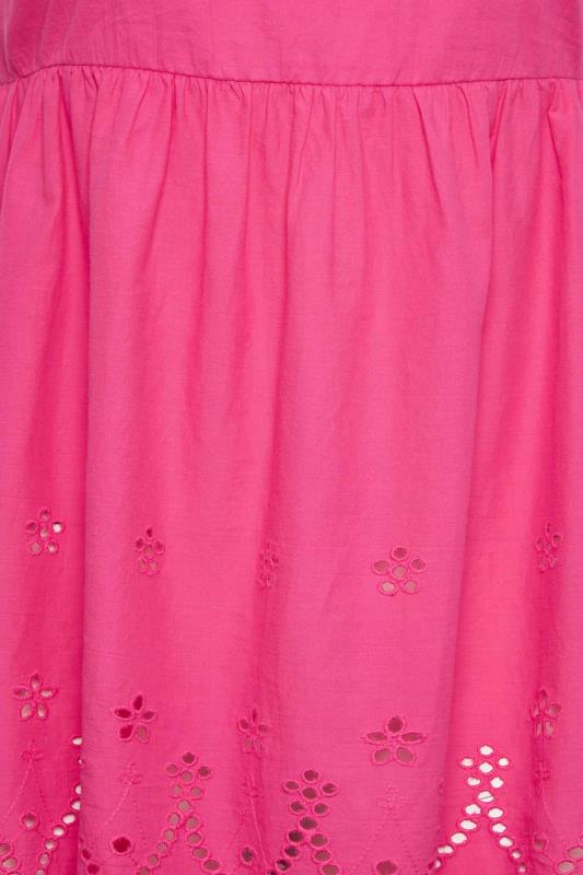 YOURS Plus Size Pink Broderie Anglaise Vest Top | Yours Clothing 5