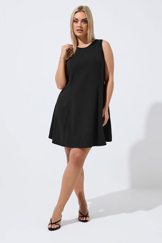 LIMITED COLLECTION Plus Size Black Seam Detail Dress | Yours Clothing 1