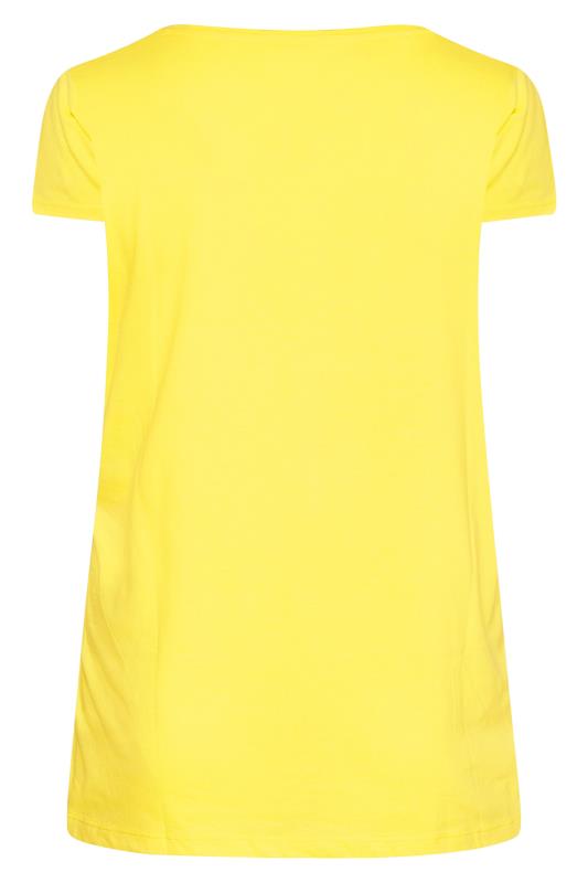 Curve Bright Yellow Short Sleeve Basic T-Shirt 6