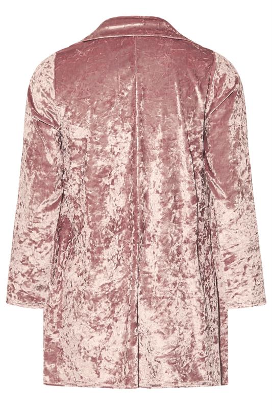 LIMITED COLLECTION Plus Size Pink Velvet Blazer | Yours Clothing  7