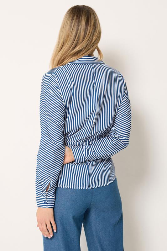 LTS Tall Women's Blue & White Stripe Tie Waist Shirt | Long Tall Sally 4