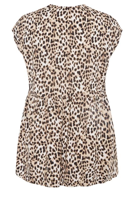 YOURS LONDON Curve Brown Leopard Print Dipped Hem Top 6