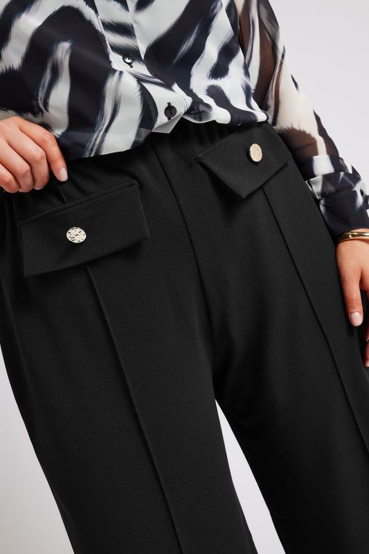 YOURS LONDON Plus Size Black Pocket Front Wide Leg Trousers | Yours Clothing 4