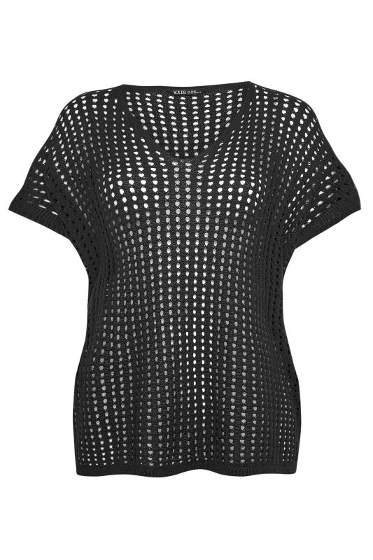 YOURS Plus Size Curve Black Crochet Top | Yours Clothing  6
