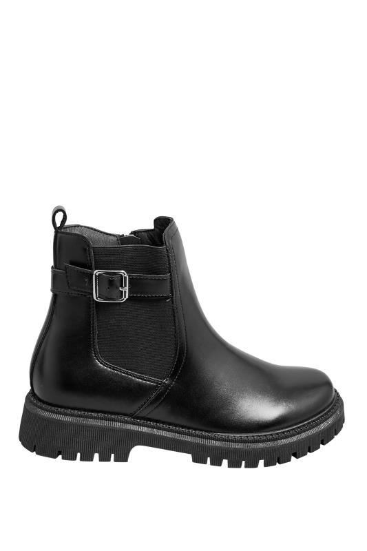 Black Chunky Buckle Ankle Boots In Wide E Fit & Extra Wide EEE Fit | Yours Clothing 7