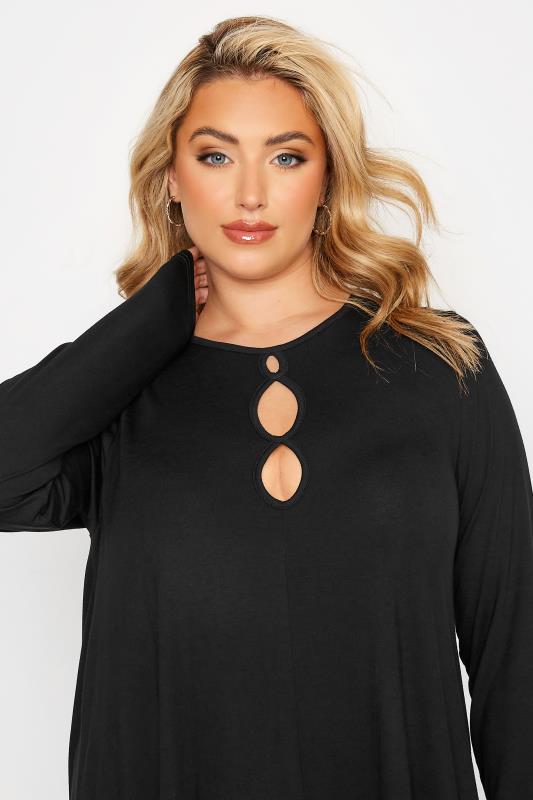 LIMITED COLLECTION Curve Black Cut Out Neckline Swing Top 4