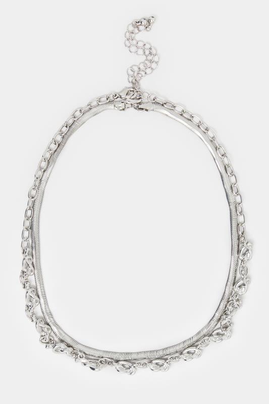 2 PACK Silver Knot Chain Choker Necklace 2
