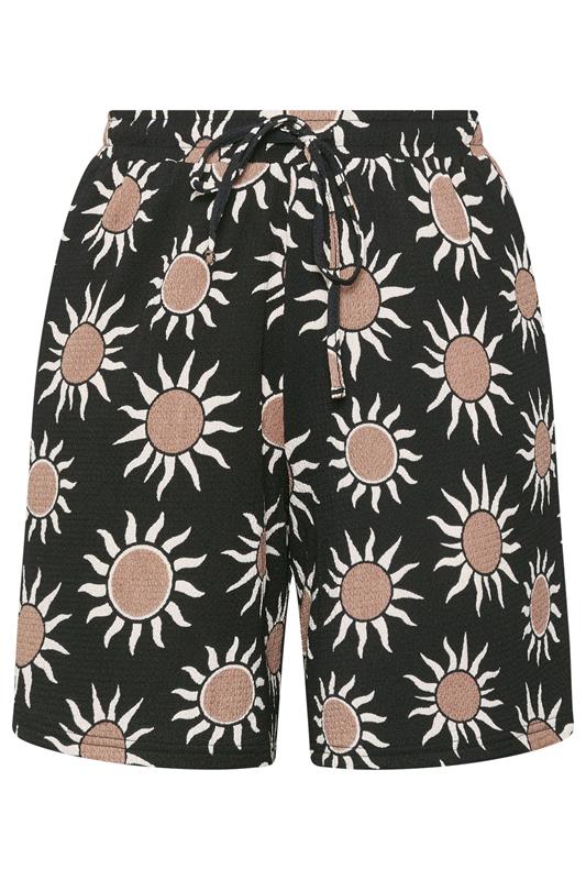 YOURS Plus Size Black Sun Print Shorts | Yours Clothing 5