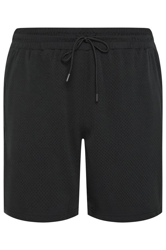 BadRhino Big & Tall Black Lightweight Plain Mesh Shorts | BadRhino 5