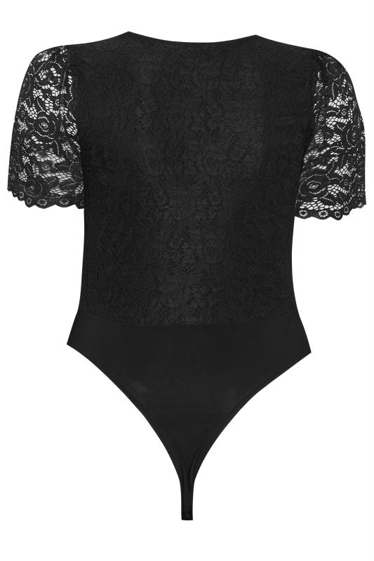 Plus Size LIMITED COLLECTION Black Lace Short Sleeve Bodysuit | Yours Clothing 7