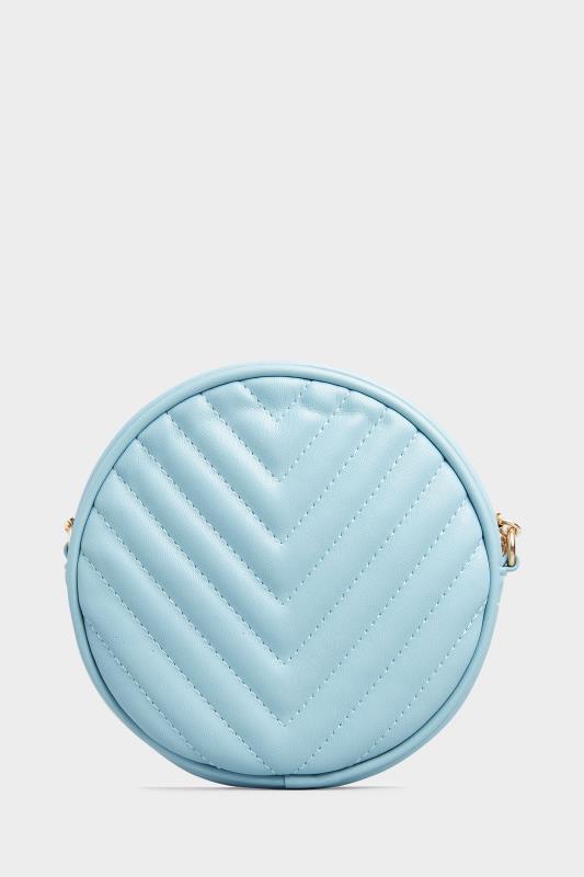 Blue Quilted Circle Chain Bag 4