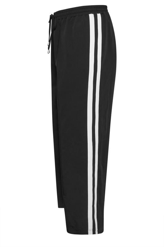 YOURS Plus Size Black Double Side Stripe Wide Leg Trousers | Yours Clothing 6