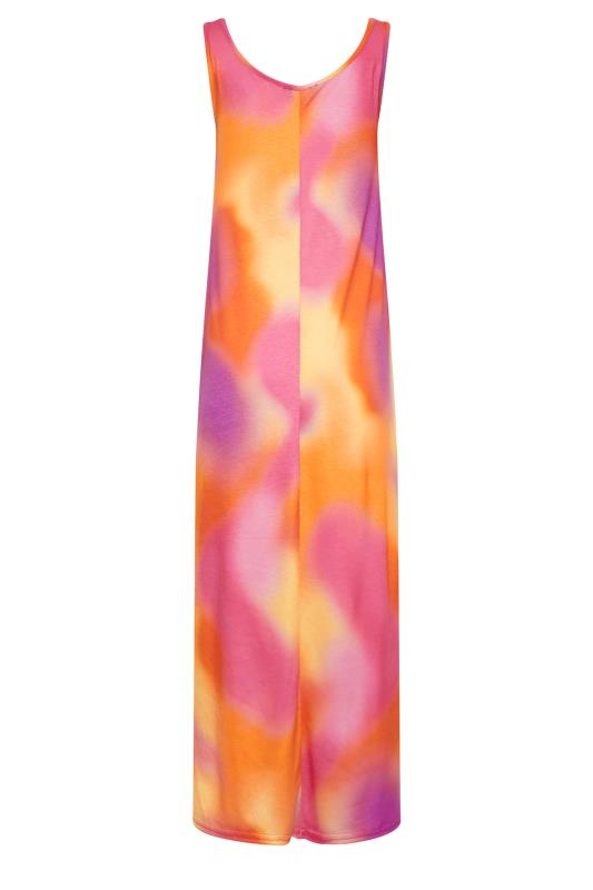 LTS Tall Womens Orange Tie Dye Midi Dress | Long Tall Sally  7