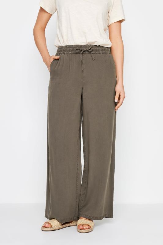 LTS Tall Womens Chocolate Brown Acid Wash Wide Leg Trousers | Long Tall Sally 2