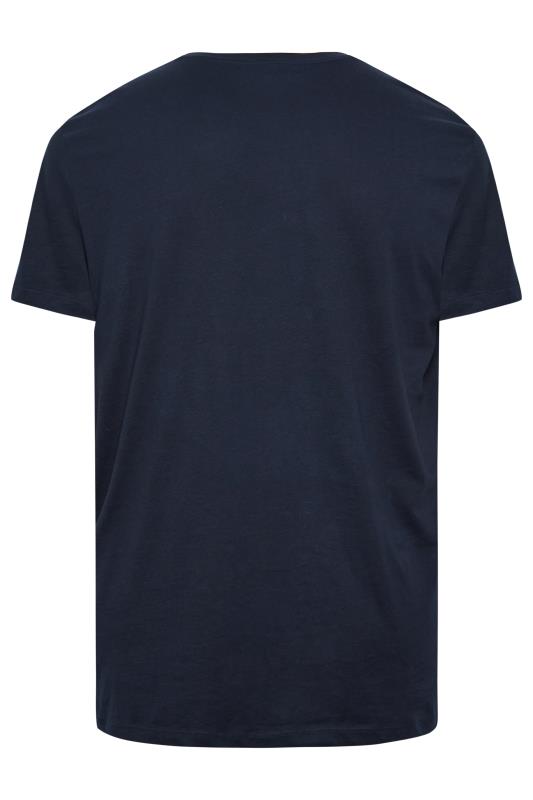 JACK & JONES Big & Tall 5 PACK Black & Blue Logo Printed T-Shirts | BadRhino 6