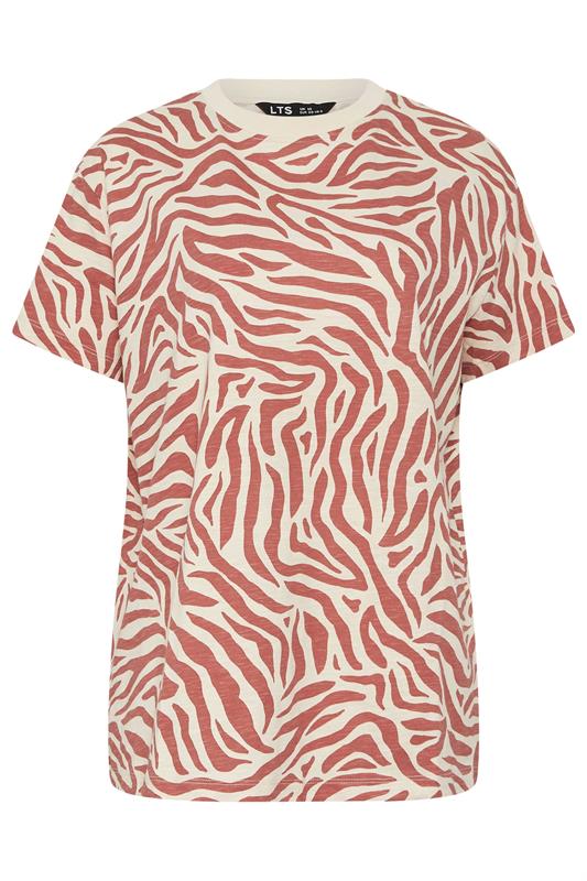 LTS Tall Women's Dark Pink Zebra Print Cotton Oversized T-Shirt | Long Tall Sally 5