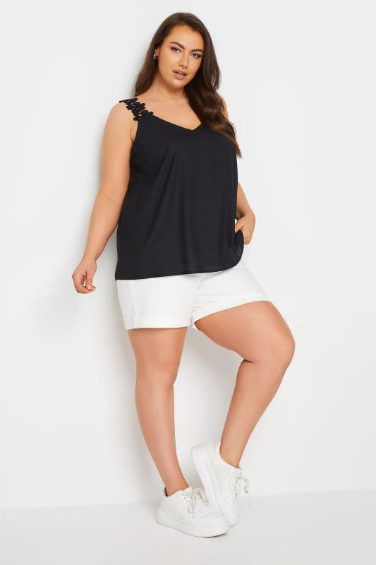 YOURS Plus Size Black Trim Cami | Yours Clothing 2