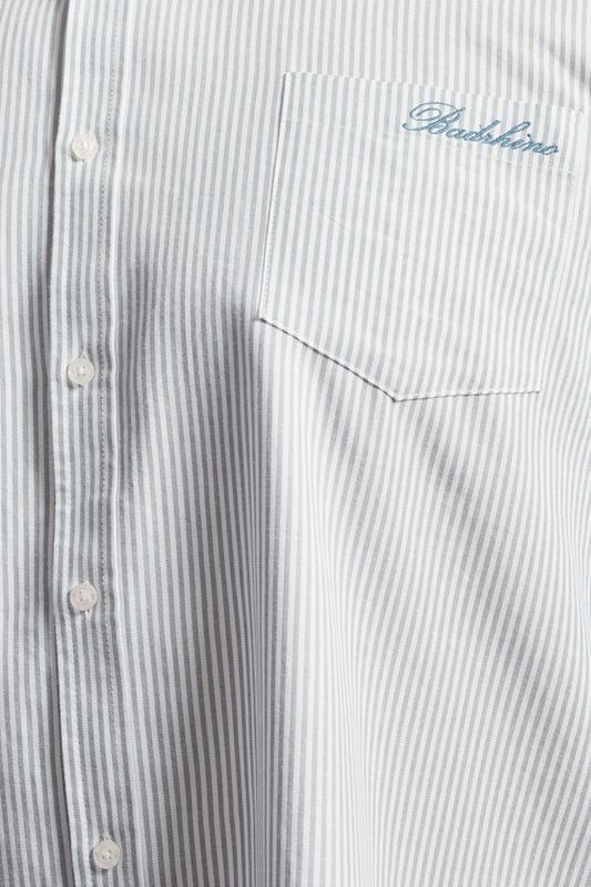 BadRhino Big & Tall Blue Stripe Long Sleeve Oxford Shirt | BadRhino 8