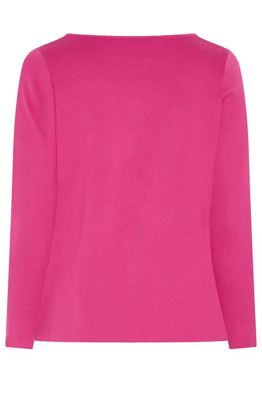 LIMITED COLLECTION Plus Size Cobalt Pink Compacted Knit Cardigan | Yours Clothing 7
