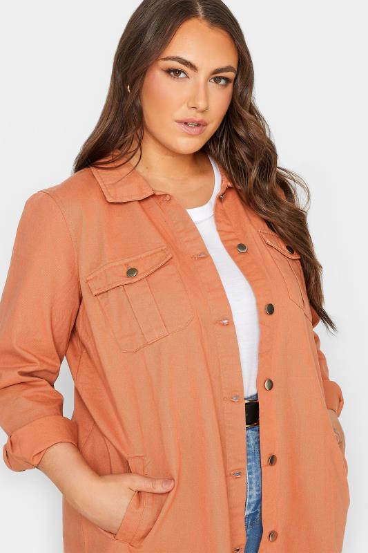 LIMITED COLLECTION Plus Size Bright Orange Shacket | Yours Clothing  4