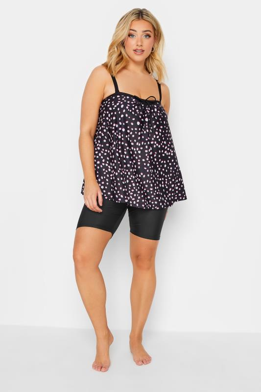 YOURS Plus Size Black Spot Print Tankini Top | Yours Clothing  4