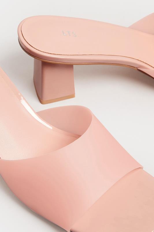 LTS Pink Perspex Block Heel Mules In Standard Fit | Yours Clothing 5