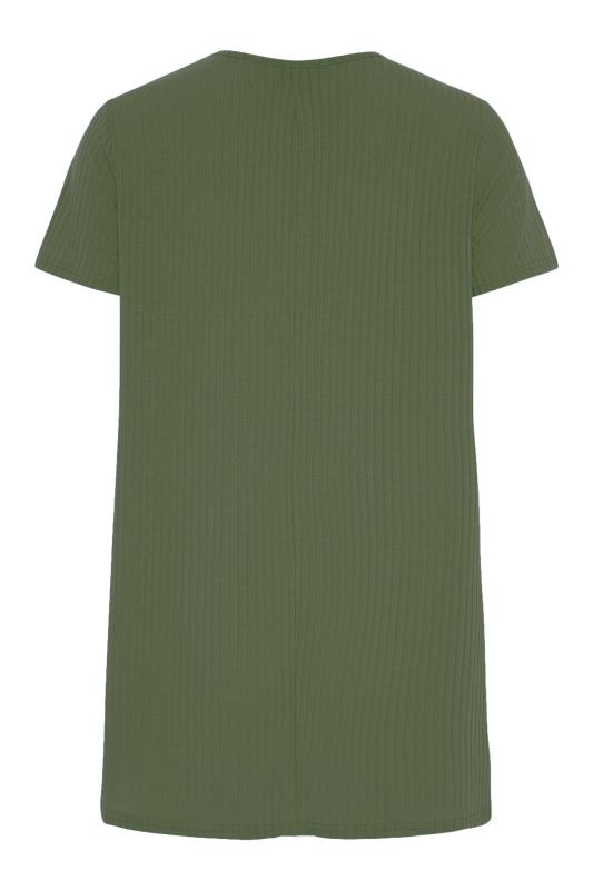 LTS Tall Khaki Green Rib Swing T-Shirt 7