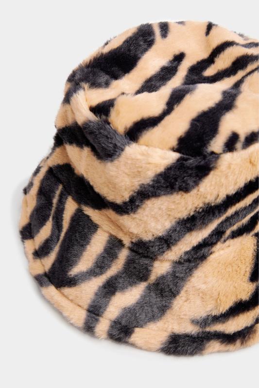 Brown Zebra Print Faux Fur Bucket Hat_D.jpg