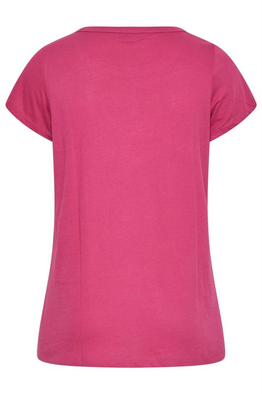 Plus Size Pink Basic T-Shirt | Yours Clothing 7