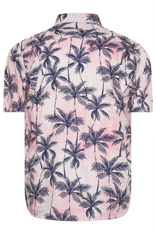 KAM Big & Tall Pink Palm Print Shirt | BadRhino 4