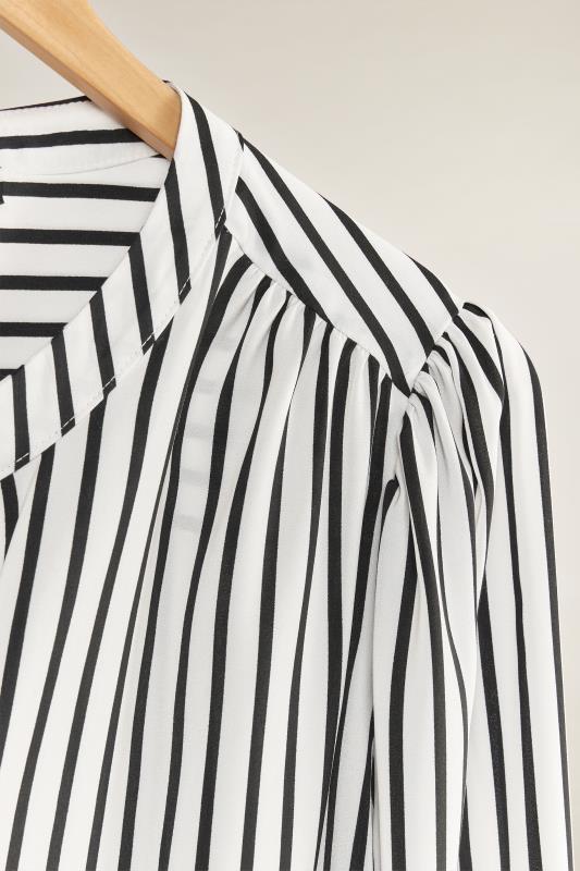 EVANS Plus Size Black & Ivory White Striped Blouse | Evans 7