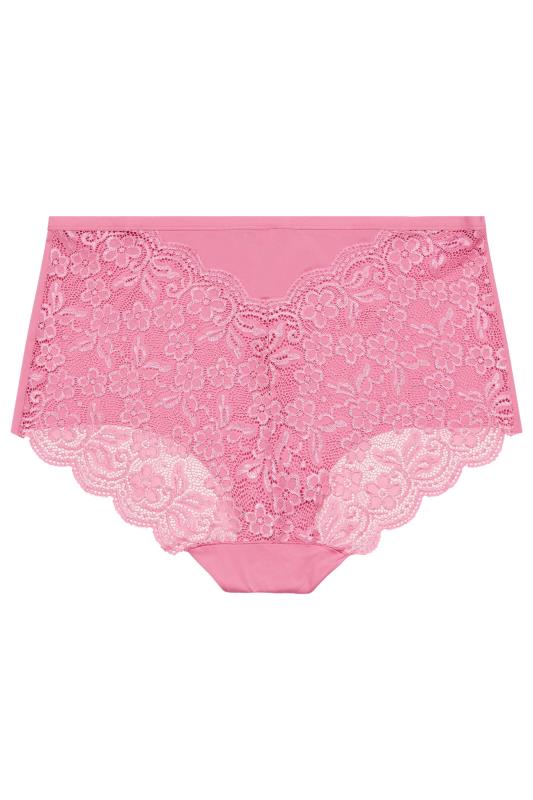 YOURS 3 PACK Curve Pink Lace Full Briefs | Yours Clothing 6