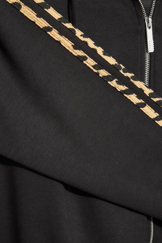 Plus Size Black Leopard Stripe Zip Hoodie | Yours Clothing 5