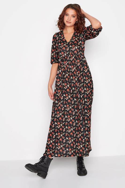 LTS Tall Black & Red Floral Print Maxi Dress 2