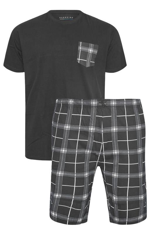 BadRhino Big & Tall Black Check Print Pyjama Set 4