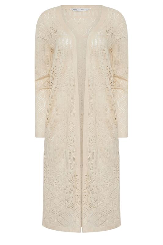 M&Co Petite Natural Brown Pointelle Longline Cardigan | M&Co 5