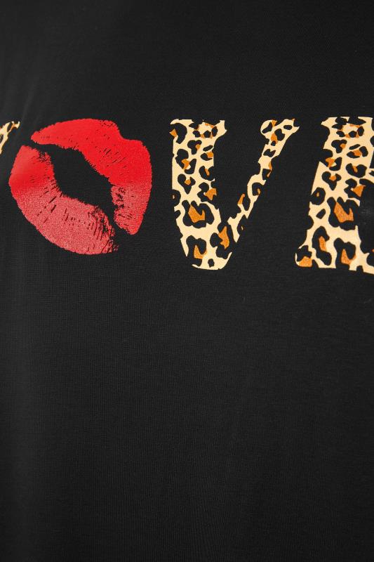 Black Leopard Print 'Love' Slogan T-Shirt_S.jpg