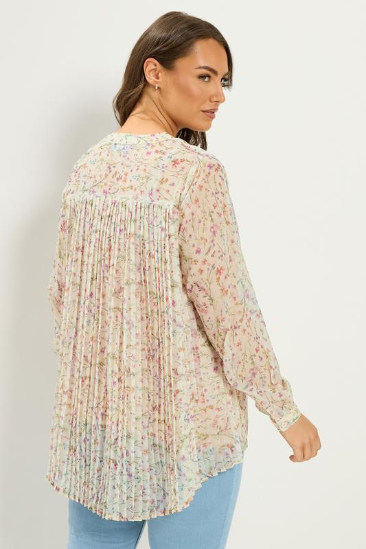 YOURS Plus Size Natural White Floral Shirt | Yours Clothing 2