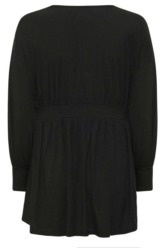 LIMITED COLLECTION Curve Plus Size Black Long Sleeve Corset Swing Top | Yours Clothing 7