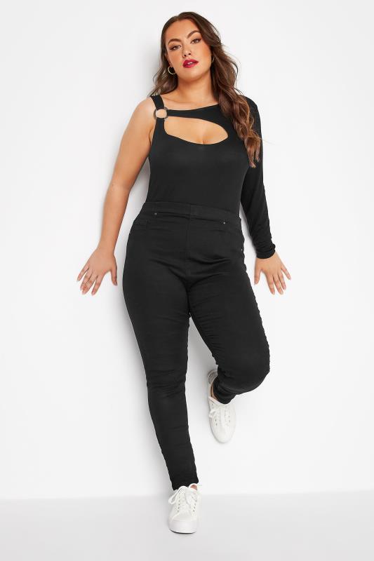 LIMITED COLLECTION Plus Size Black Ring Cut Out Bodysuit | Yours Clothing 3
