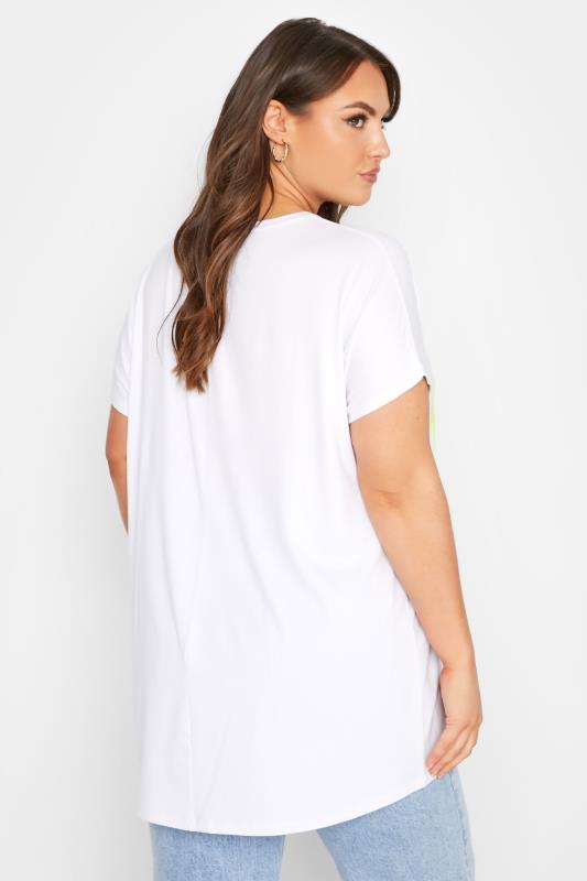 Curve White Star Embellished Drop Shoulder T-Shirt 3