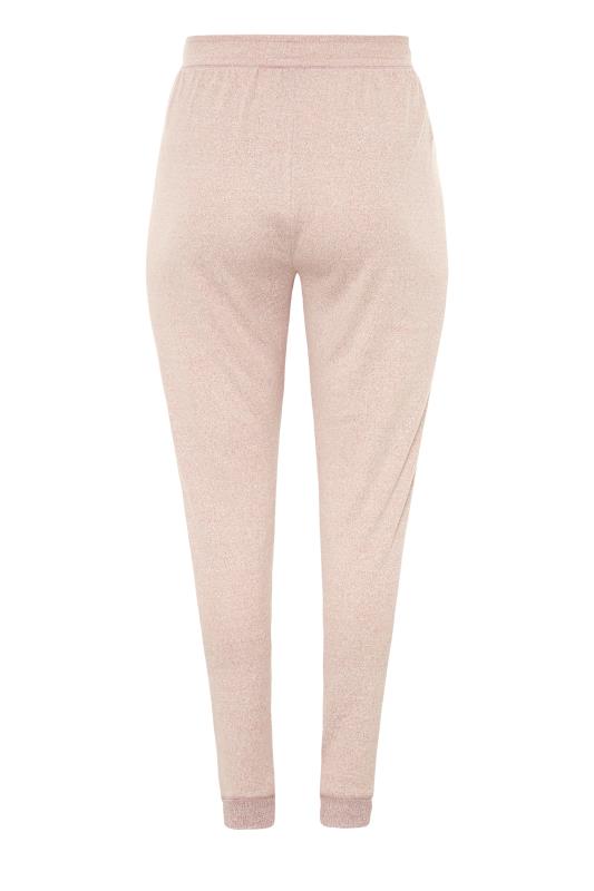 Plus Size Pink Soft Touch Knitted Lounge Pants | Yours Clothing 4