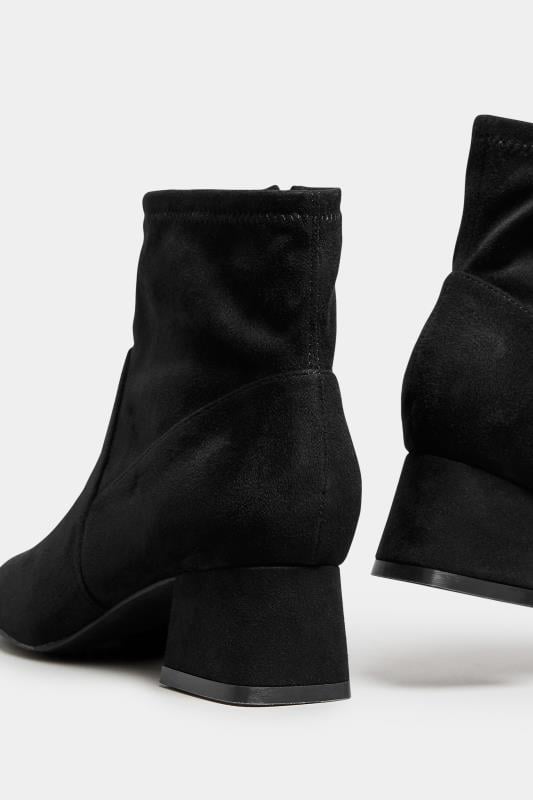 Black Faux Suede Block Heel Boots In Extra Wide EEE Fit | Yours Clothing  4